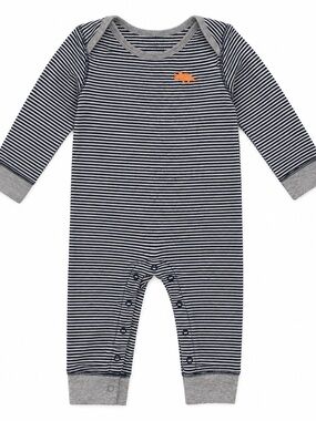 Carter's Navy and White Striped Long-Sleeve One-Piece with Orange Dino
